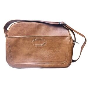 Vtg 70s Samonite Scandia Carry On Vinyl Brown Shoulder Bag Heritage Quiet Luxury